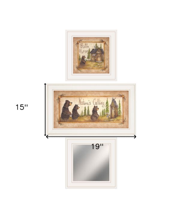 Set Of Three Nature Bath 4 White Framed Print Wall Art - Image 5