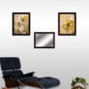 Set Of Three Yellow Butterflies 3 Black Framed Print Wall Art with Mirror - Image 5