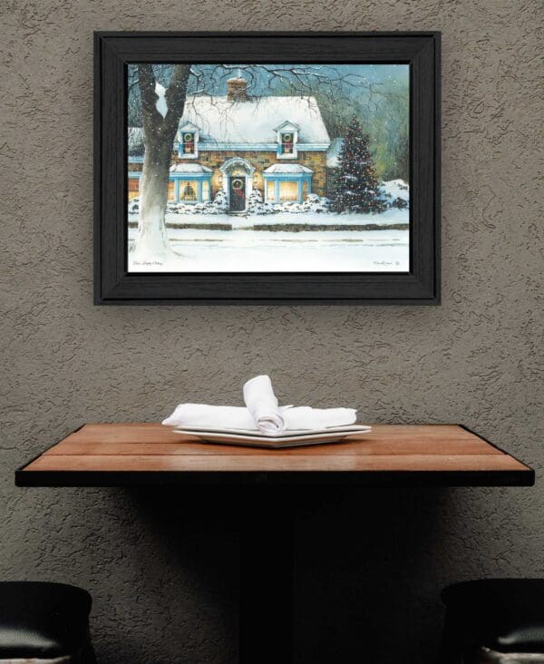 Snow Softly Falling 1 Black Framed Print Wall Art - Image 4