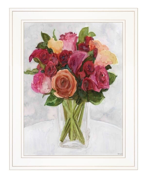 Vases With Flowers II 1 White Framed Print Wall Art - Image 2