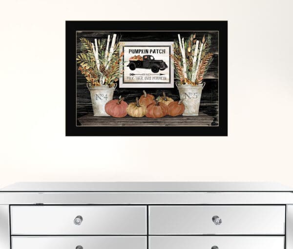 Rustic Pumpkin Patch Still Life 1 Black Framed Print Wall Art - Image 7