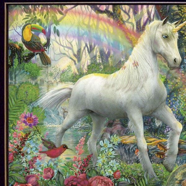 Rainbow Unicorn 1 Black Framed Print Wall Art - Image 5