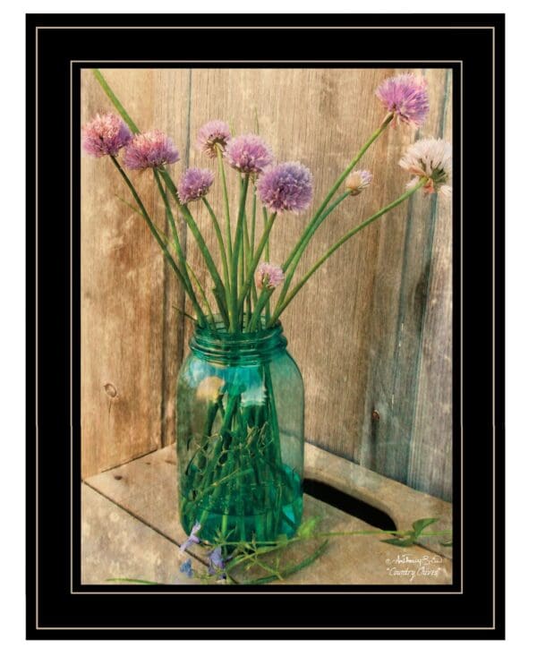 Country Chives 2 Black Framed Print Wall Art