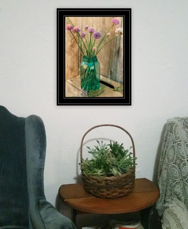 Country Chives 2 Black Framed Print Wall Art - Image 3