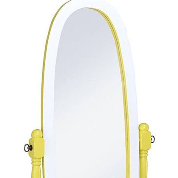 59" Painted Oval Cheval Standing Mirror Freestanding With Solid Wood Frame - Image 4