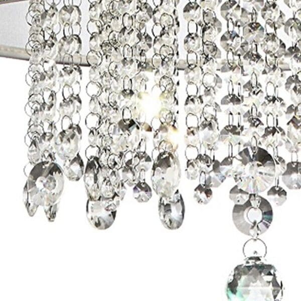 Primo Gold Finish Ceiling Lamp with Crystal Accents and White Shade - Image 7