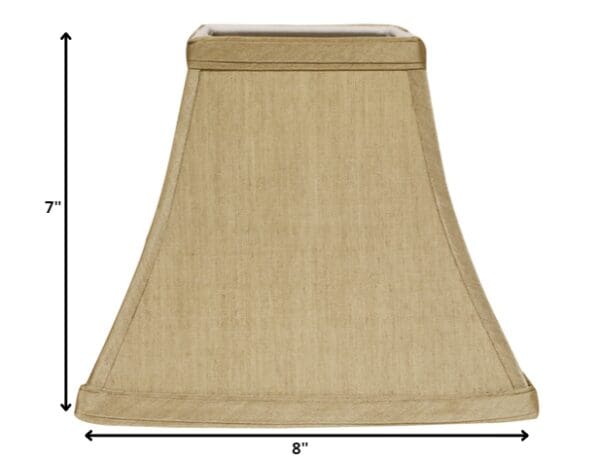 8" Pale Brown Square Bell No Slub Lampshade - Image 4