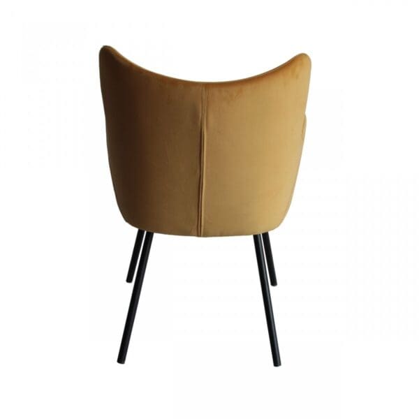 Yellow Curvy Velvet and Black Modern Dining Chair - Image 5