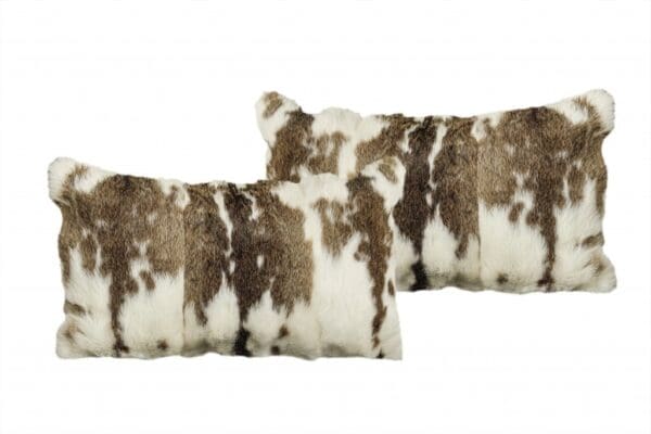 Rabbit Natural Fur Animal Print Pillows - (Set of 2), 20" x 12" - Image 3