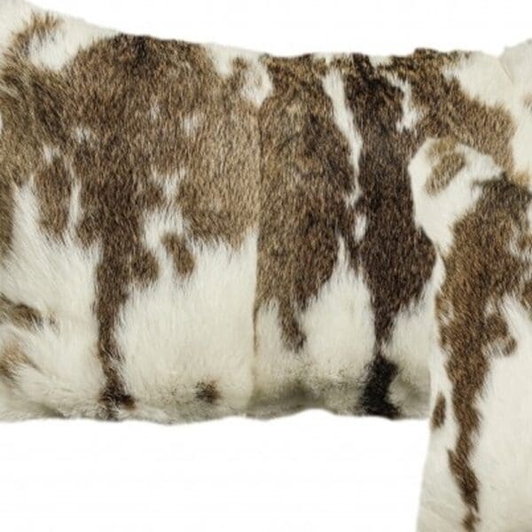 Rabbit Natural Fur Animal Print Pillows - (Set of 2), 20" x 12" - Image 4