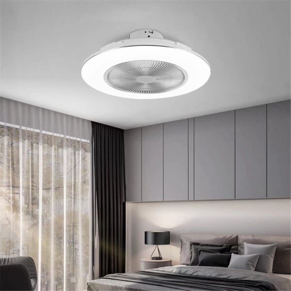 White Stylish LED Ceiling Lamp And Fan - Image 4