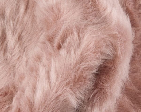 6' X 6' Dusty Rose Round Faux Fur Washable Non Skid Area Rug - Image 6