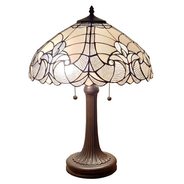 23" Stained Glass Two Light Vintage Antique Accent Table Lamp - Image 2