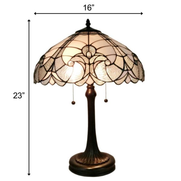 23" Stained Glass Two Light Vintage Antique Accent Table Lamp - Image 5