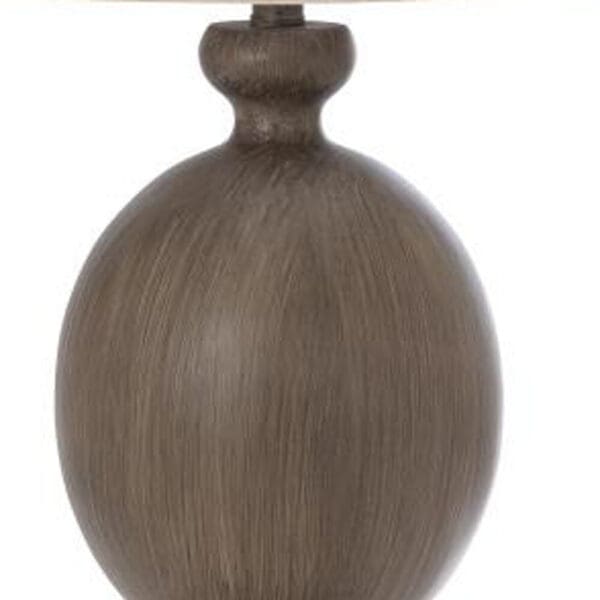 30" Brown Table Lamp With Beige Drum Shade - Image 5