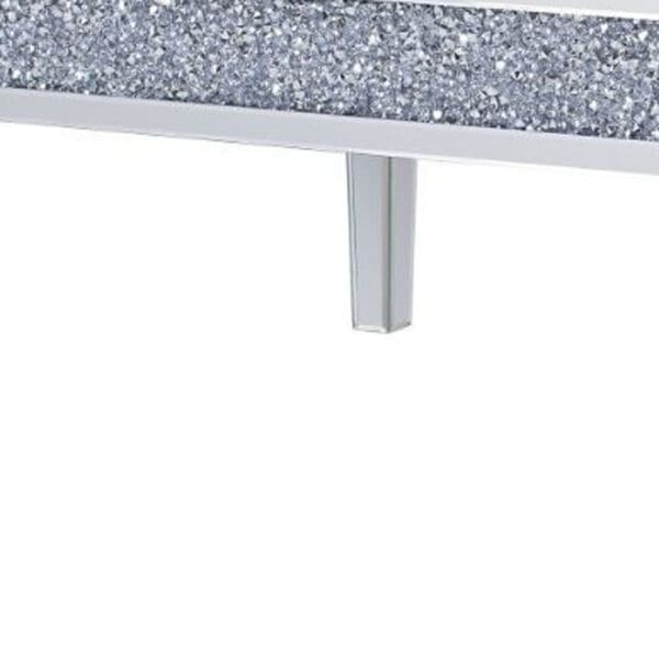 48" Silver Mirrored Rectangular Mirrored Coffee Table - Image 4