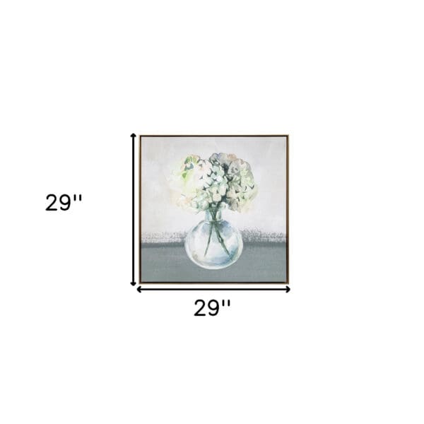 Hydrangea In Vase Gold Floater Frame Painting Wall Art - Image 7