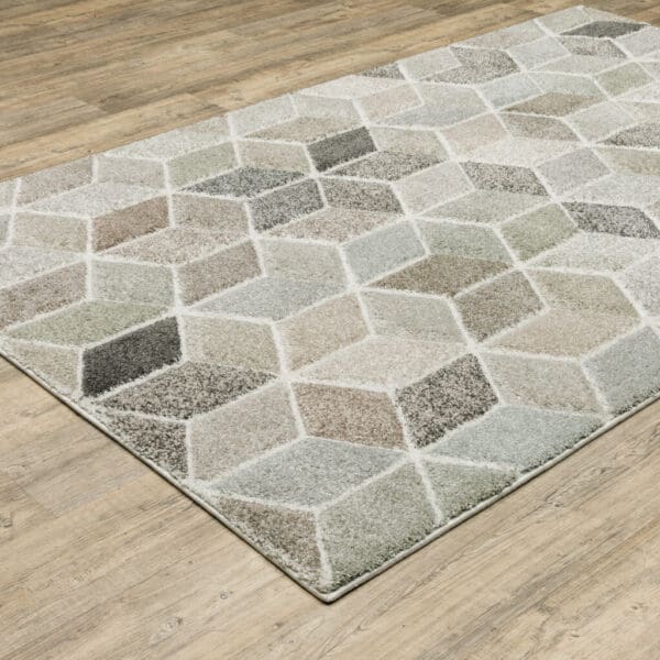 5' X 8' Black And Gray Geometric Power Loom Area Rug - Image 5