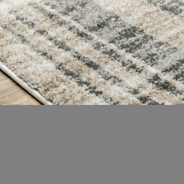 3' X 5' Grey Charcoal Ivory Tan Brown And Beige Geometric Power Loom Stain Resistant Area Rug - Image 5