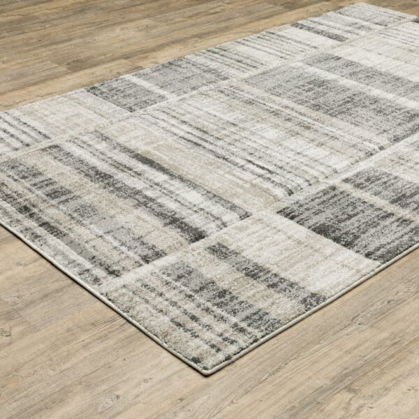 3' X 5' Grey Charcoal Ivory Tan Brown And Beige Geometric Power Loom Stain Resistant Area Rug - Image 6