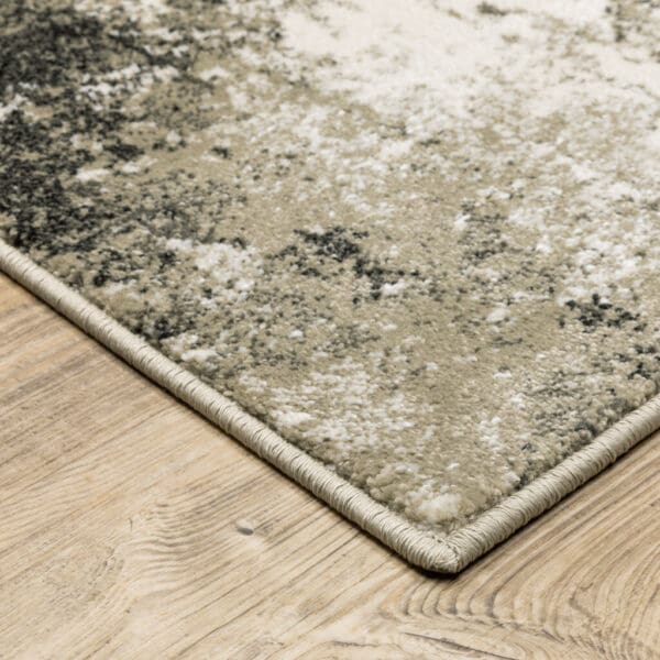 5' X 7' Charcoal Grey And Beige Abstract Power Loom Stain Resistant Area Rug - Image 5