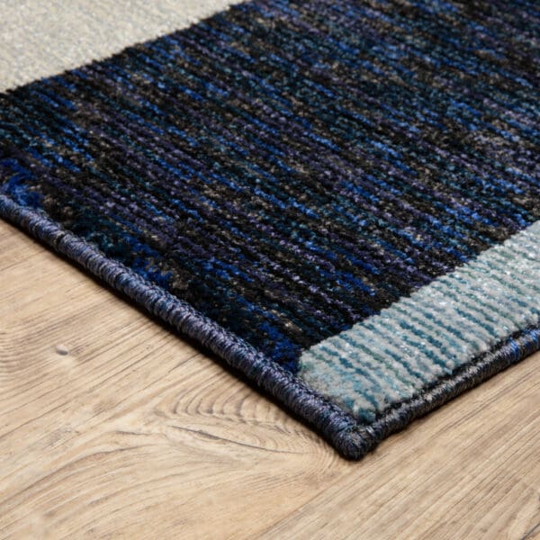 6' X 9' Blue And Gray Geometric Power Loom Area Rug - Image 4