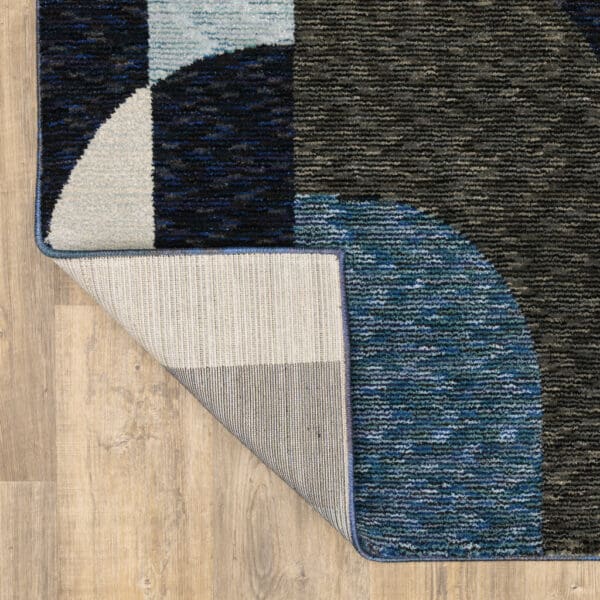 6' X 9' Blue And Gray Geometric Power Loom Area Rug - Image 7