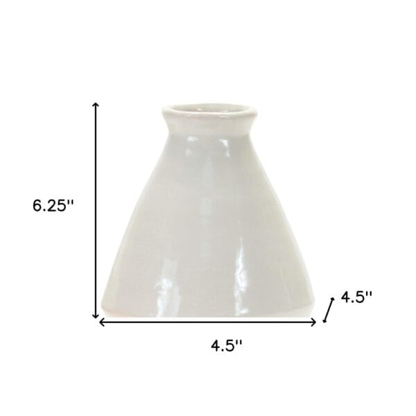 Set Of Two 6.25" Terracotta White Round Table vase - Image 7