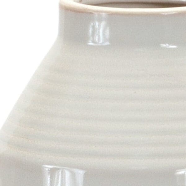 14.75" Terracotta White Round Table vase - Image 4