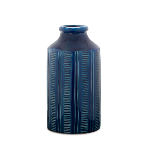 10.5" Terracotta Blue Round Table vase - Image 2