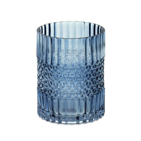 8" Crystal Glass Blue Round Table vase - Image 2