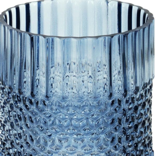 8" Crystal Glass Blue Round Table vase - Image 5