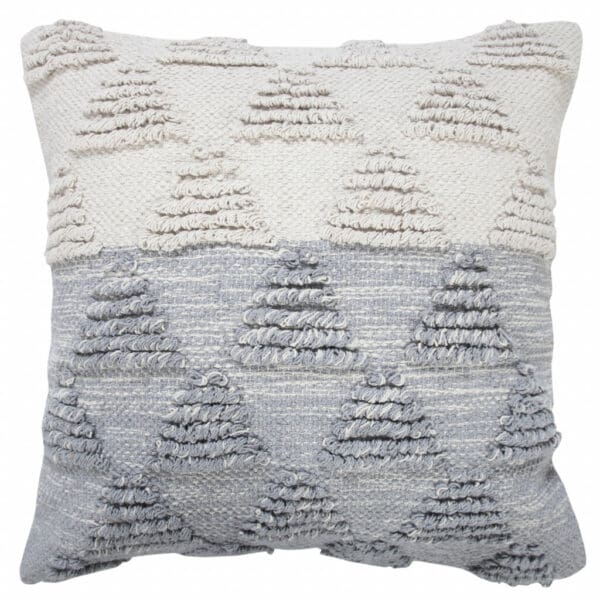 Geometric 100% Cotton Pillow - 20" x 20", Heathered Gray & Off-White