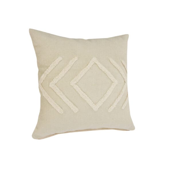 Geometric 100% Cotton Pillow - 20" x 20", Birch & White - Image 4