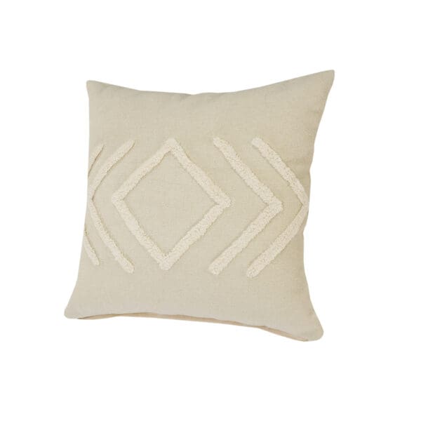 Geometric 100% Cotton Pillow - 20" x 20", Birch & White - Image 5