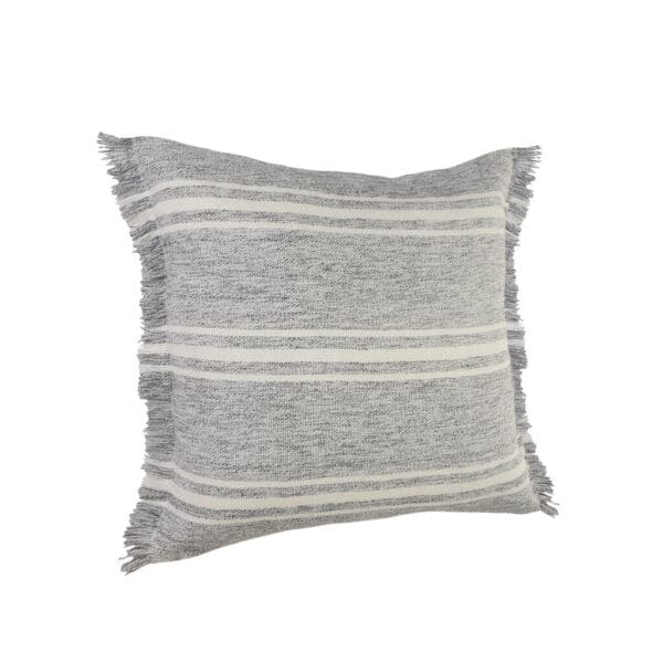 Geometric Indoor/Outdoor Pillow - 24" x 24", Gray - Image 4