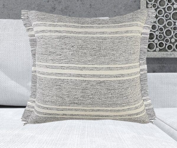 Geometric Indoor/Outdoor Pillow - 24" x 24", Gray - Image 7