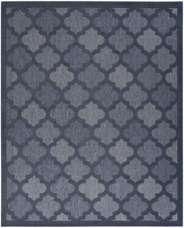 8' X 10' Navy Blue Geometric Flatweave Area Rug - Image 2