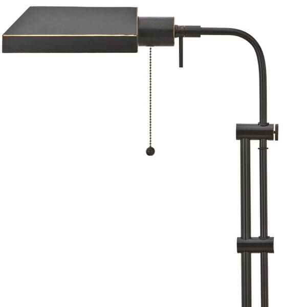 26" Bronze Metal Adjustable Table Lamp With Bronze Rectangular Shade - Image 5