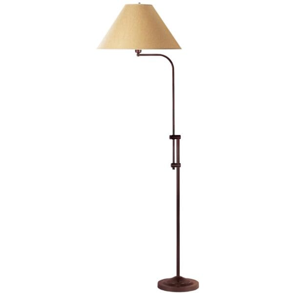 68" Rusted Adjustable Traditional Shaped Floor Lamp With Brown Empire Shade - Image 2