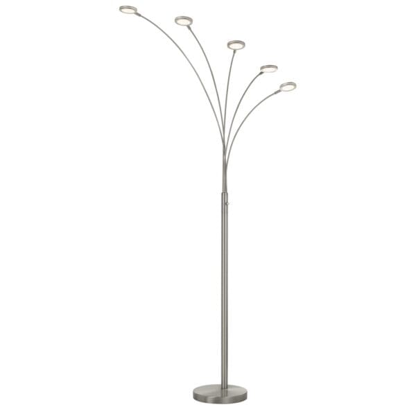 72" Nickel Five Light Led Arc Floor Lamp - Image 2