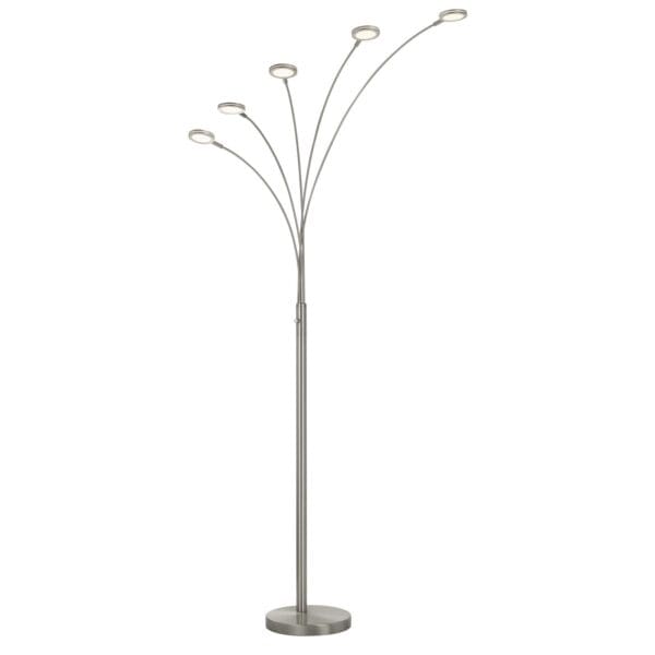 72" Nickel Five Light Led Arc Floor Lamp - Image 3