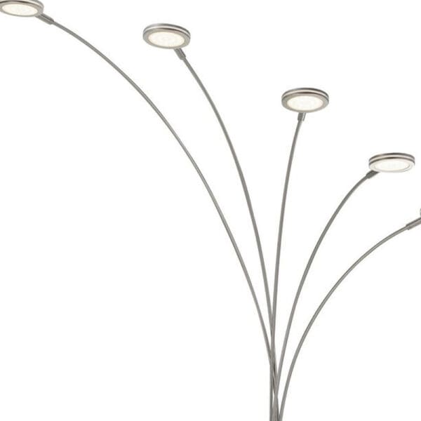 72" Nickel Five Light Led Arc Floor Lamp - Image 6