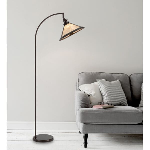 65" Bronze Traditional Shaped Floor Lamp With White Empire Shade - Image 5