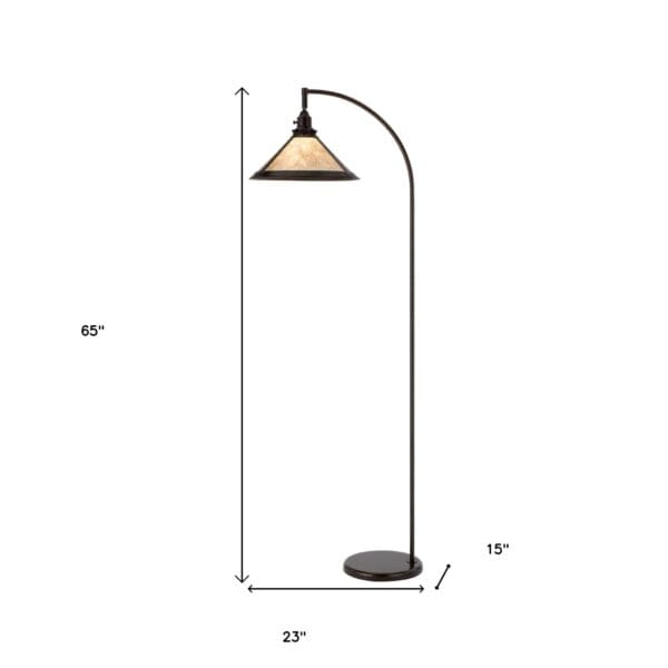 65" Bronze Traditional Shaped Floor Lamp With White Empire Shade - Image 7