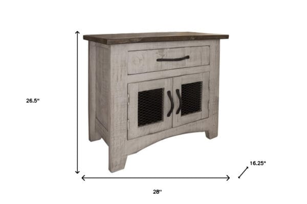 27" Gray One Drawer Nightstand - Image 6