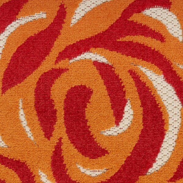 3' X 4' Blue and Orange Floral Power Loom Area Rug - Image 7