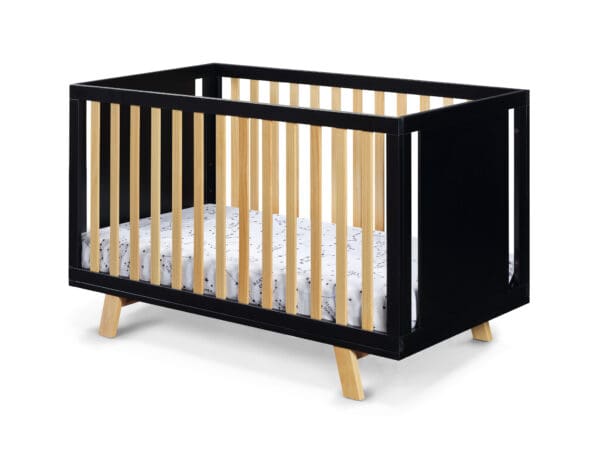 Black Solid and Manufactured Wood Standard Three In One Convertible Crib - Image 3