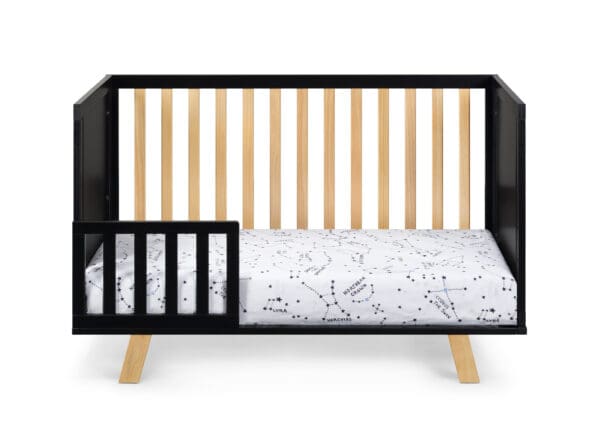 Black Solid and Manufactured Wood Standard Three In One Convertible Crib - Image 4