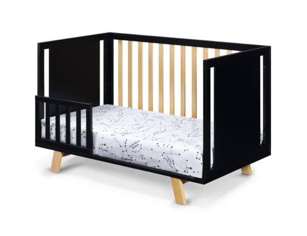 Black Solid and Manufactured Wood Standard Three In One Convertible Crib - Image 5